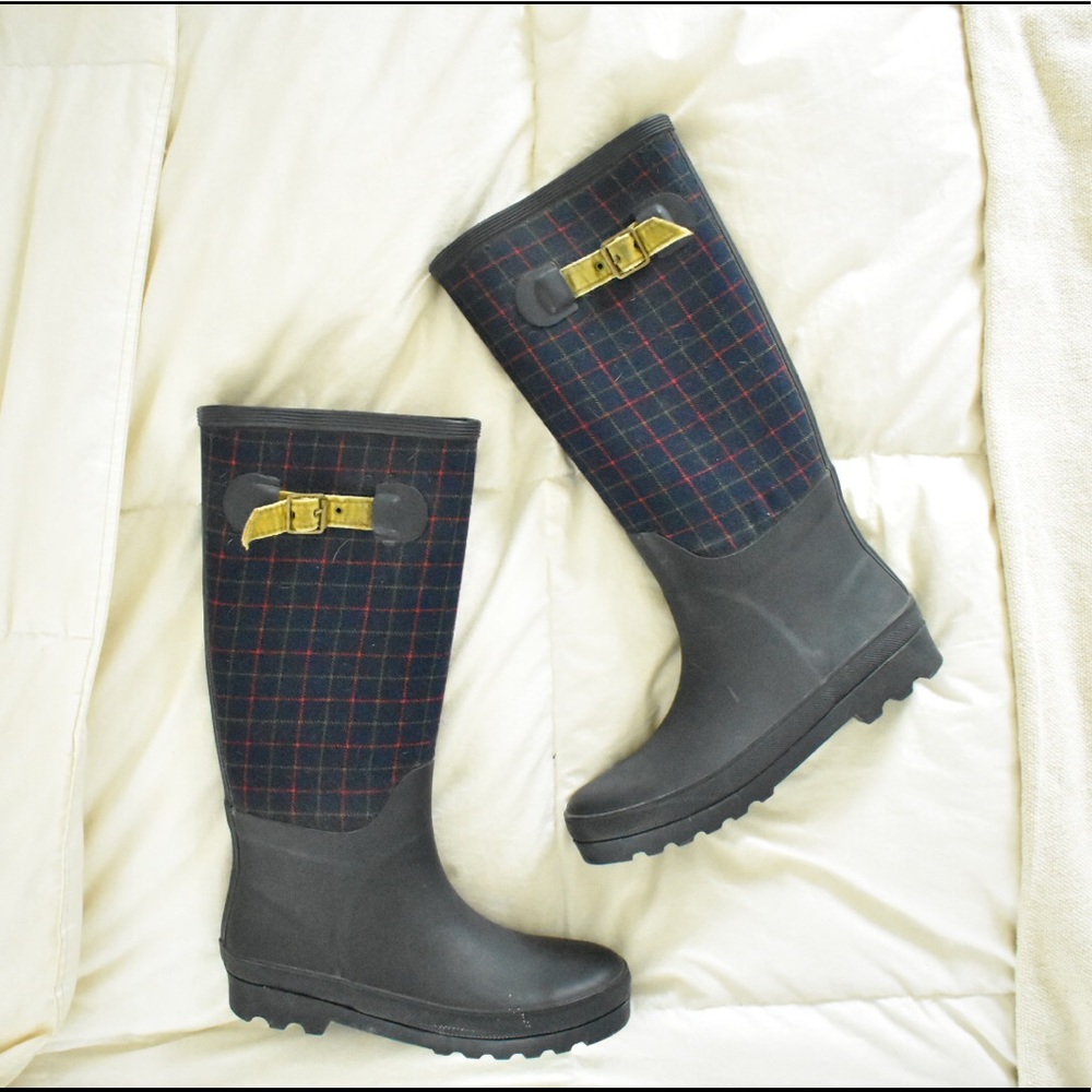 J.Crew Plaid Rainboots